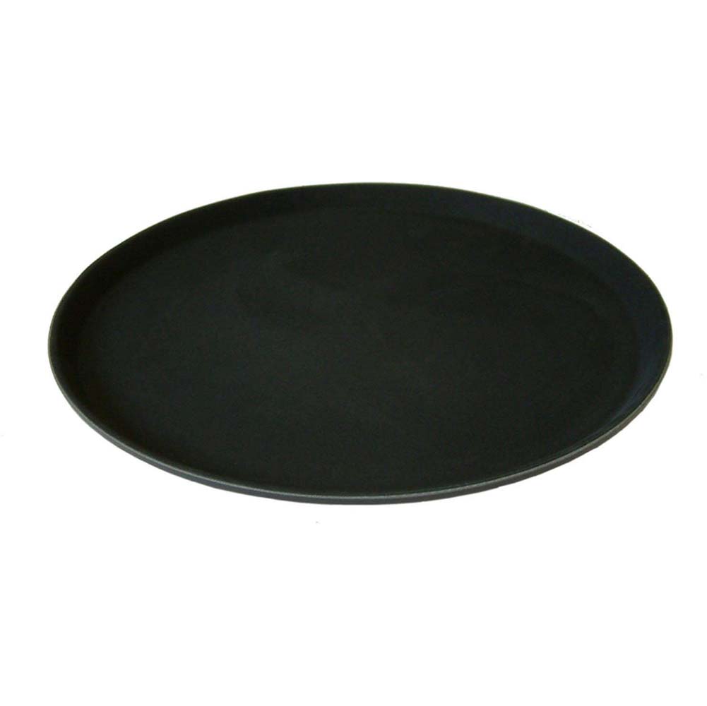 14" Round Black Non Slip Tray 