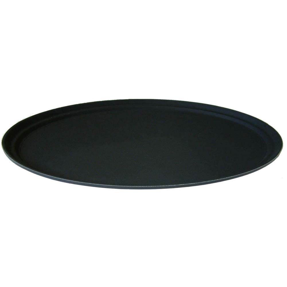 27 x 22" Oval Black Non Slip Tray 
