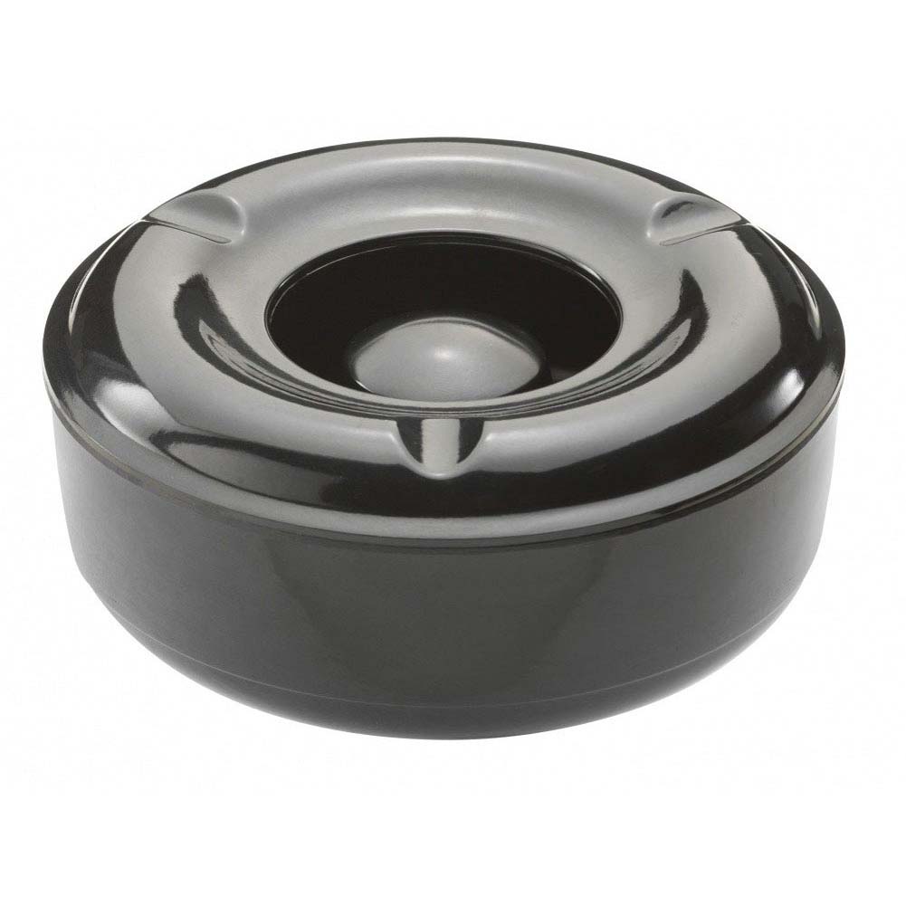 Black Melamine 5 3/4 Windproof Ashtray